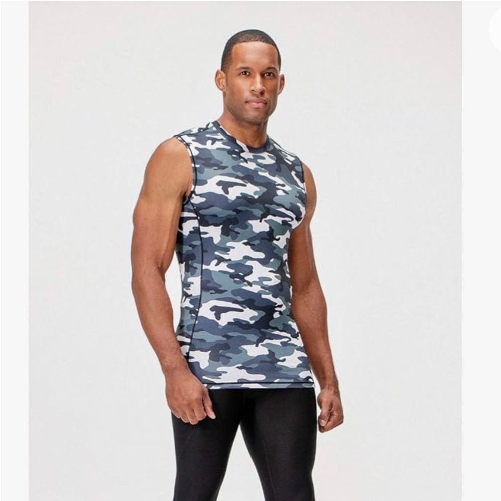 DEVOPS Men's Gray Camouflage Athletic Muscle Shirt Sleeveless, NWOT, 3XL